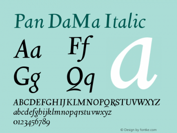 Pan DaMa Italic Version 001.000图片样张