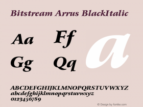 Bitstream Arrus BlackItalic Version 003.001图片样张