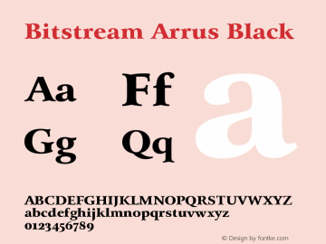 Bitstream Arrus Black Version 003.001 Font Sample