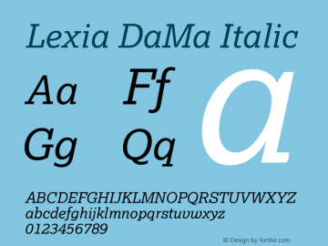 Lexia DaMa Italic Version 001.000图片样张