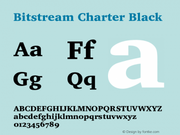 Bitstream Charter Black Version 003.001 Font Sample
