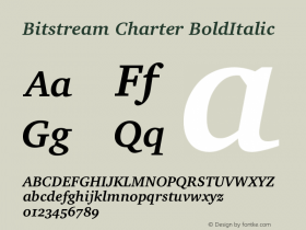 Bitstream Charter BoldItalic Version 003.001图片样张