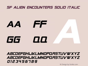 SF Alien Encounters Solid Italic Version 001.001图片样张