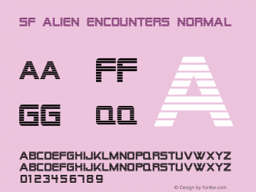 SF Alien Encounters Normal Version 001.001 Font Sample