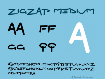 Zigzap Medium Version 001.000 Font Sample