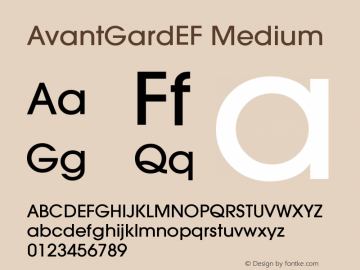 AvantGardEF Medium Version 001.000图片样张