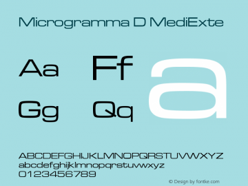 Microgramma D MediExte Version 001.005 Font Sample