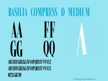 Basilia Compress D Medium Version 001.005 Font Sample