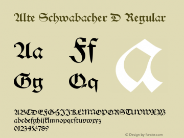 Alte Schwabacher D Regular Version 001.005 Font Sample