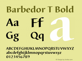 Barbedor T Bold Version 001.005 Font Sample