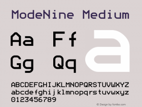 ModeNine Medium Version 001.000 Font Sample