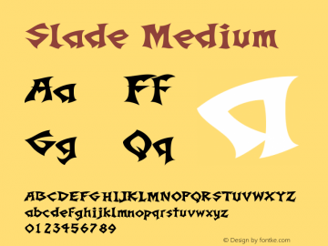 Slade Medium Version 001.000 Font Sample