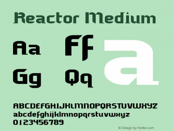 Reactor Medium Version 001.000 Font Sample