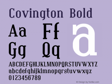 Covington Bold Version 001.000图片样张