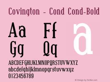 Covington - Cond Cond-Bold Version 001.000图片样张