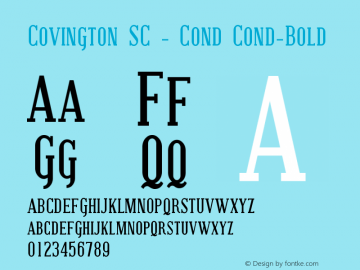 Covington SC - Cond Cond-Bold Version 001.000图片样张