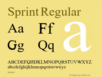 Sprint Regular Macromedia Fontographer 4.1 21/06/01 Font Sample