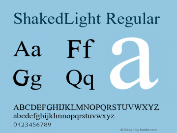 ShakedLight Regular Unknown Font Sample