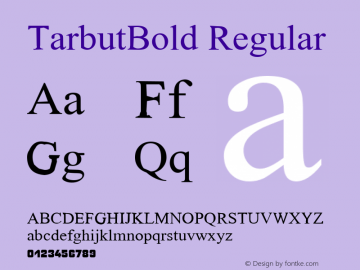 TarbutBold Regular Unknown Font Sample