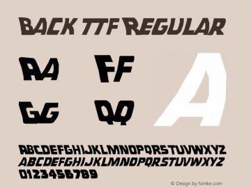 Back ttf Regular Version 3.88; Nov 5, 1955图片样张