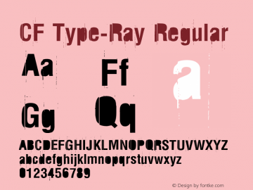 CF Type-Ray Regular Version 4.0; 1998; initial release Font Sample