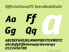 OfficinaSansITC ExtraBoldItalic Version 001.000图片样张