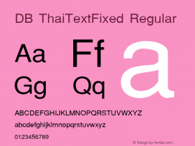 DB ThaiTextFixed Regular MS core font:v1.00图片样张