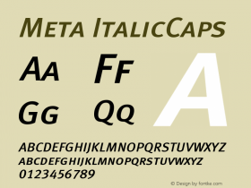 Meta ItalicCaps Version 004.301 Font Sample