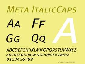 Meta ItalicCaps Version 004.301 Font Sample