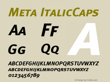 Meta ItalicCaps Version 004.301图片样张