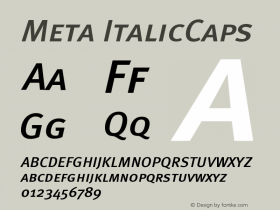 Meta ItalicCaps Version 004.301 Font Sample