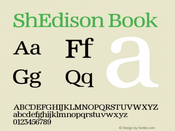 ShEdison Book Version 001.000 Font Sample