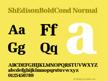 ShEdisonBoldCond Normal Version 001.000图片样张