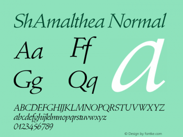 ShAmalthea Normal Version 001.000 Font Sample