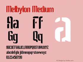 Melbylon Medium Version 001.000 Font Sample