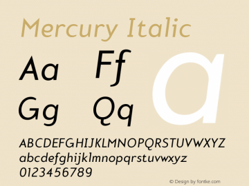 Mercury Italic Version 001.000图片样张
