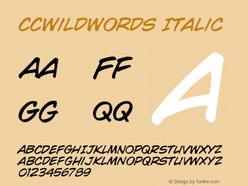 CCWildWords Italic Version 001.000图片样张