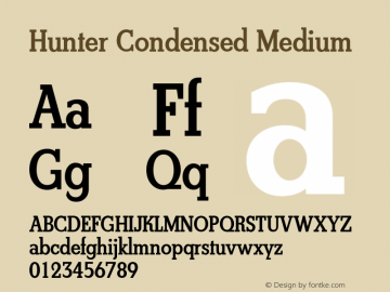 Hunter Condensed Medium Version 2.000图片样张