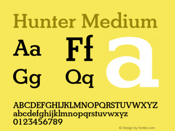 Hunter Medium Version 2.000 Font Sample