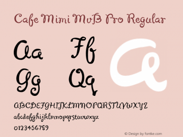 Cafe Mimi MvB Pro Regular Version 1.000;PS 001.000;Core 1.0.38 Font Sample
