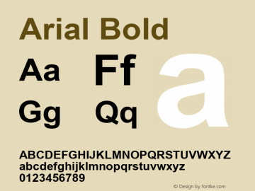 Arial Bold Version 2.90 Font Sample