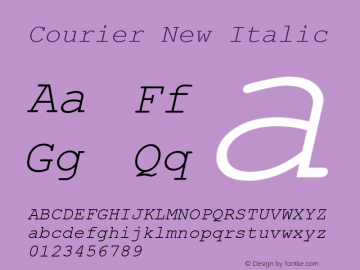 Courier New Italic Version 2.90图片样张