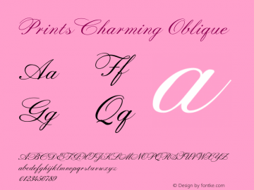 Prints Charming Oblique Macromedia Fontographer 4.1.3 4/28/02图片样张