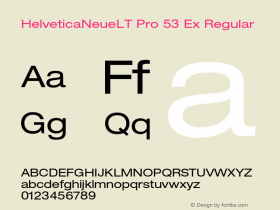 HelveticaNeueLT Pro 53 Ex Regular Version 1.000;PS 001.000;Core 1.0.38图片样张