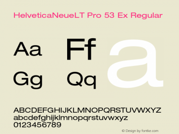 HelveticaNeueLT Pro 53 Ex Regular Version 1.000;PS 001.000;Core 1.0.38 Font Sample