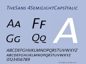 TheSans 4SemiLightCapsItalic Version 1.0 Font Sample