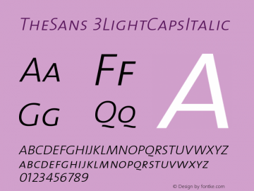 TheSans 3LightCapsItalic Version 1.0 Font Sample