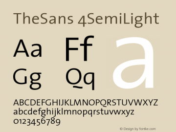 TheSans 4SemiLight Version 1.0 Font Sample