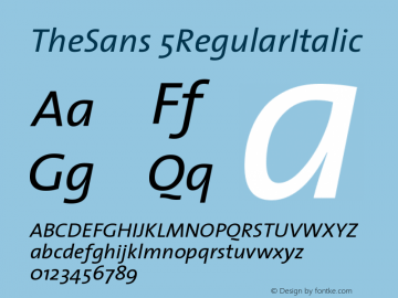 TheSans 5RegularItalic Version 1.0 Font Sample