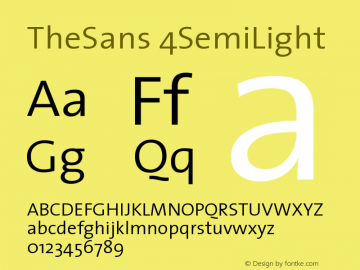 TheSans 4SemiLight Version 1.0 Font Sample